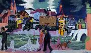 Ernst Ludwig Kirchner View of Basel and the Rhine oil painting on canvas